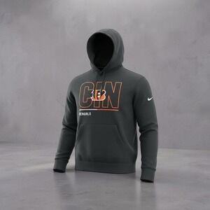 Nike Cincinnati Bengals Hoodie Mens Medium Black CIN City Code Pullover NFL NWT